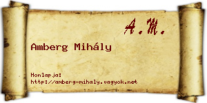 Amberg Mihály névjegykártya